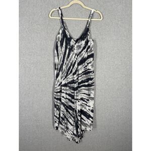 Papa Vancouver Jumpsuit Womens Small Gray Tie Dye Wide Leg‎ Crop Boho Vacation